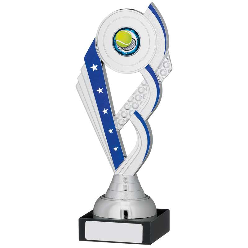 SILVER AND BLUE TROPHY