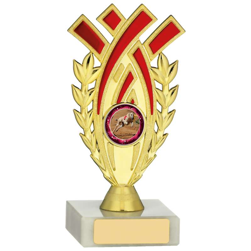 GOLD AND RED TROPHY