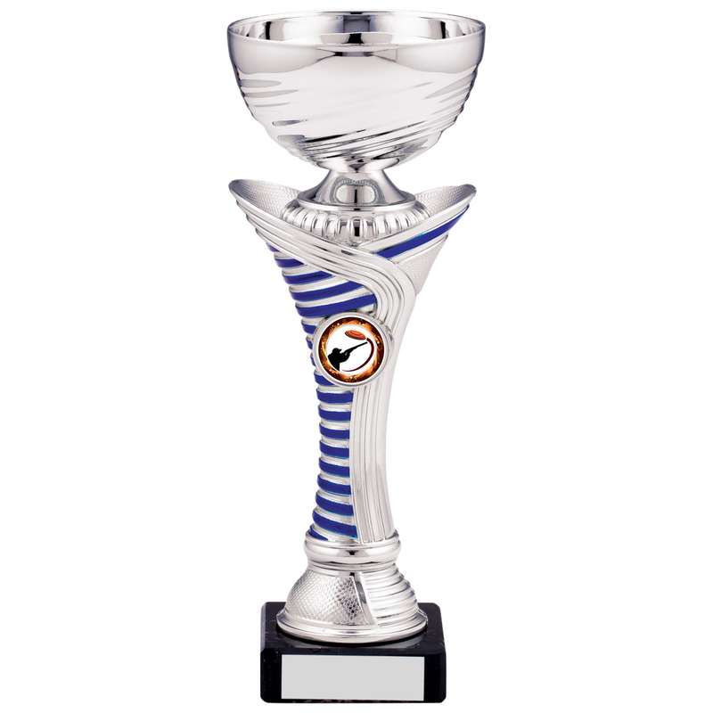 SILVER WITH BLUE STRIPE CUP TROPHY