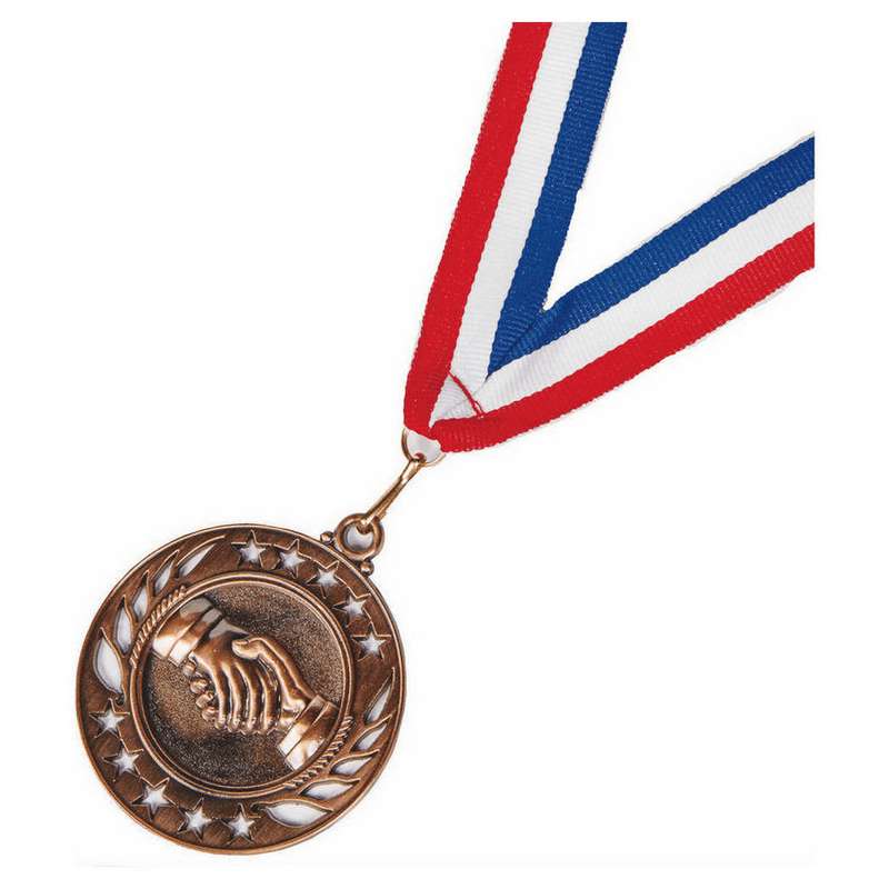 60mm Gold Friendship Medal inc Ribbon