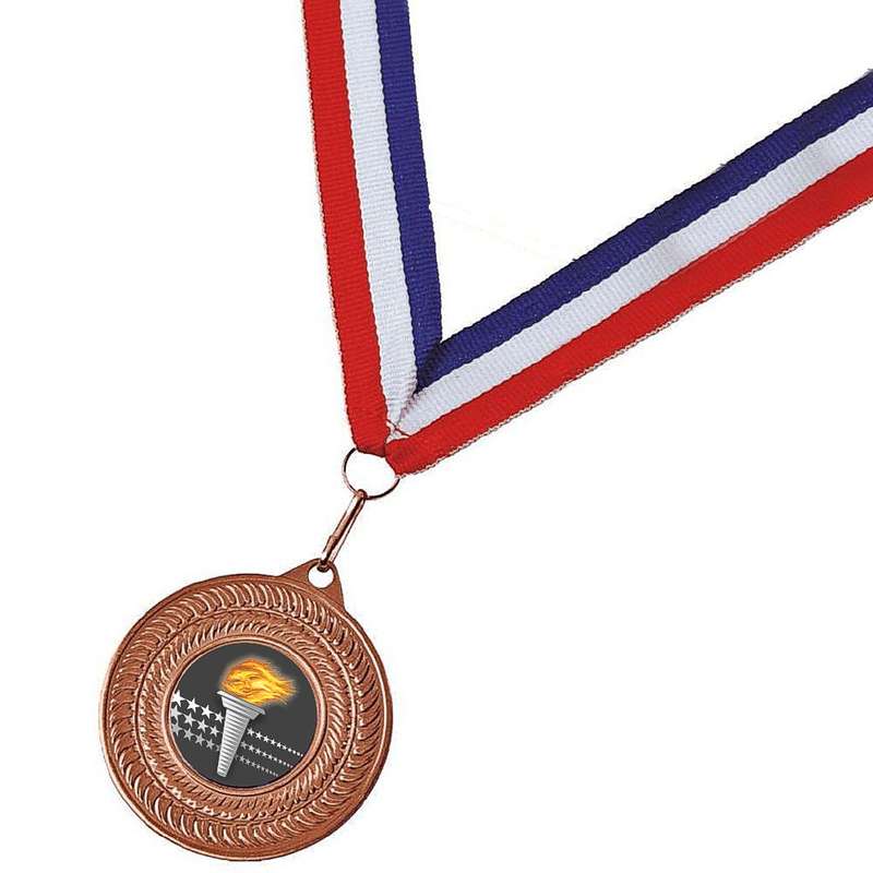 50mm Gold Medal with Ribbon – Gold