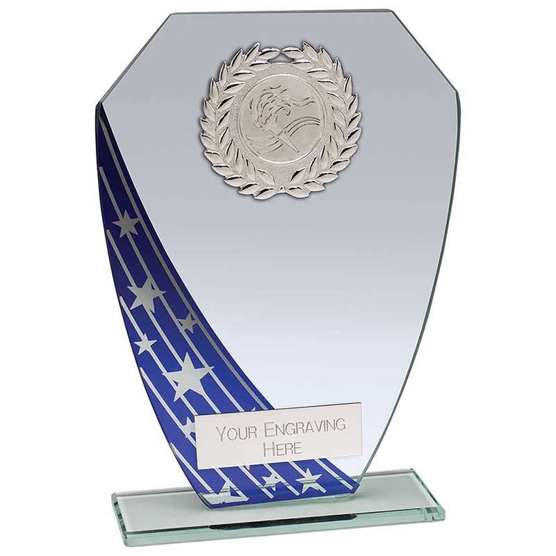 Starlight Hex Jade Glass Award Blue