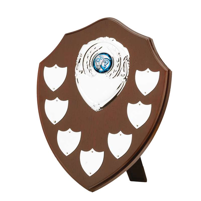 MAHOGANY FINISH 7 YEAR PRESENTATION SHIELD