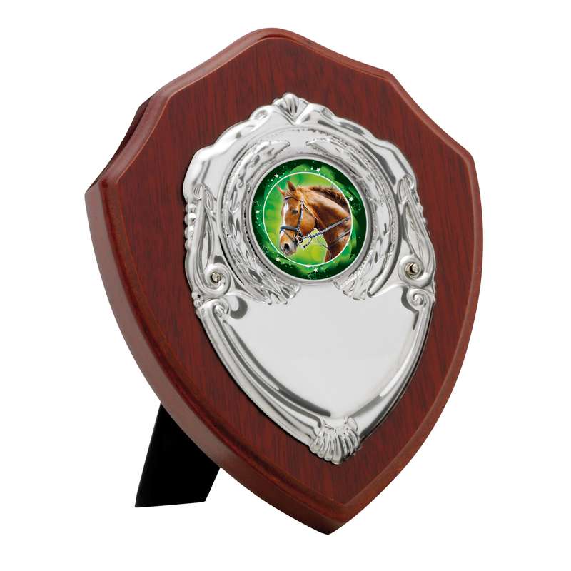 MAHOGANY FINISH PRESENTATION SHIELD