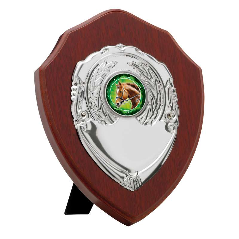 MAHOGANY FINISH PRESENTATION SHIELD