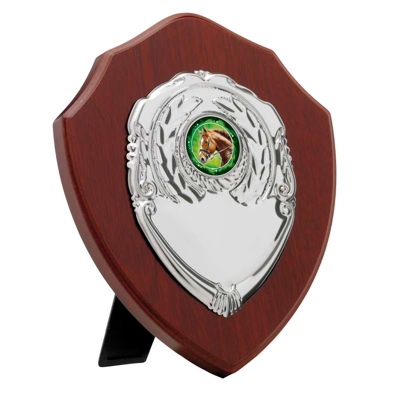MAHOGANY FINISH PRESENTATION SHIELD