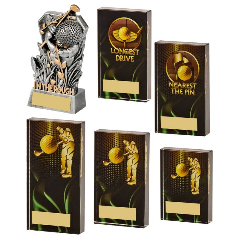 x 6 Assorted Golf Awards – Black