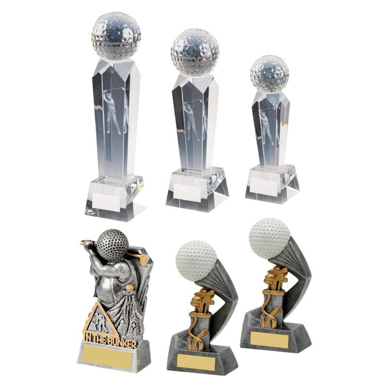 x 6 Assorted Golf Awards – Multicoloured