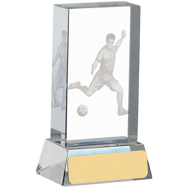FOOTBALL GLASS BLOCK WITH PLAYER