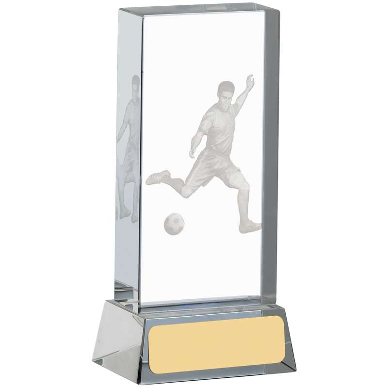 FOOTBALL GLASS BLOCK WITH PLAYER