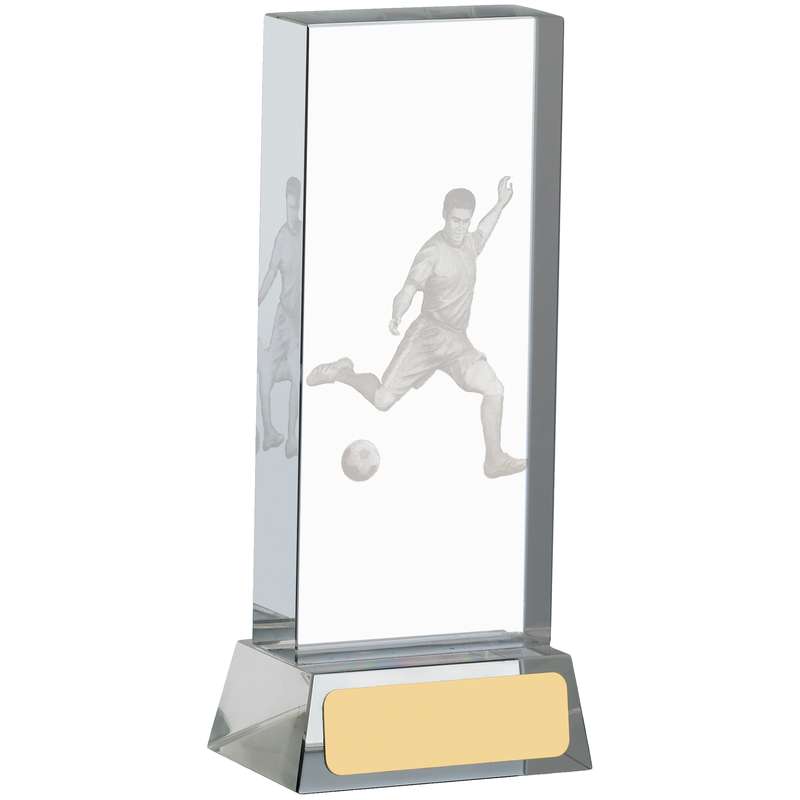 FOOTBALL GLASS BLOCK WITH PLAYER