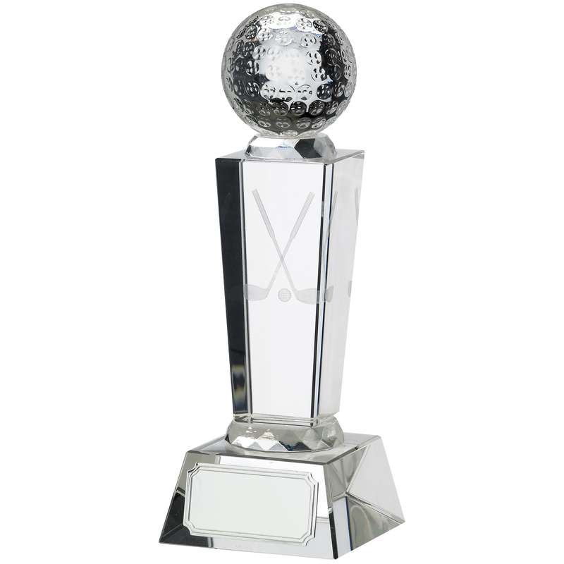 GOLF GLASS AWARD WITH BALL