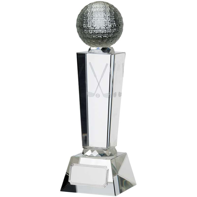 GOLF GLASS AWARD WITH BALL