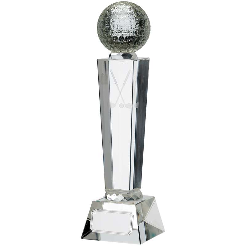 GOLF GLASS AWARD WITH BALL