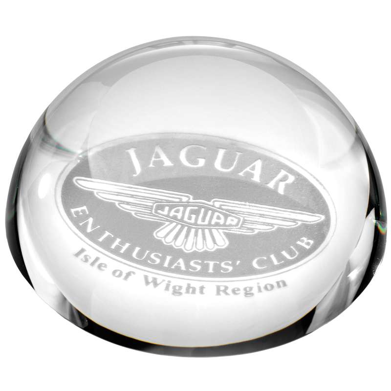 GLASS DOMED PAPERWEIGHT