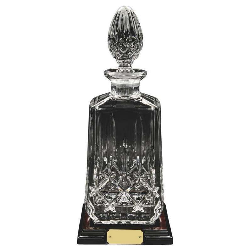 Crystal Decanter on Wood Stand – Clear