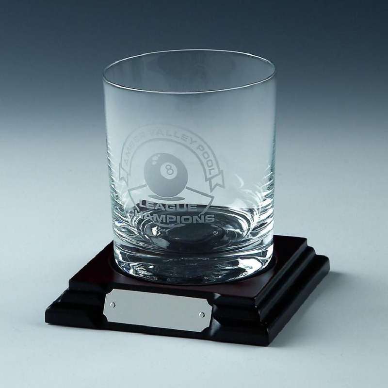 Single Spirit Glass on Wood Stand – Clear