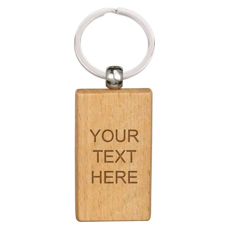 Echo Rectangle Beechwood Keyring
