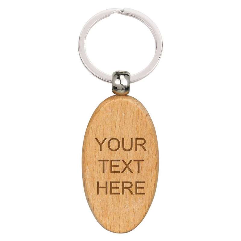 Echo Oval Beechwood Keyring