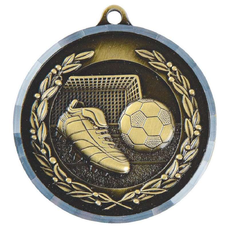 50mm Diamond Edged Football Medal (Gold/Silver) – Gold