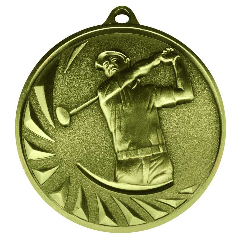 Silver 70mm Male Golf Medal – Gold