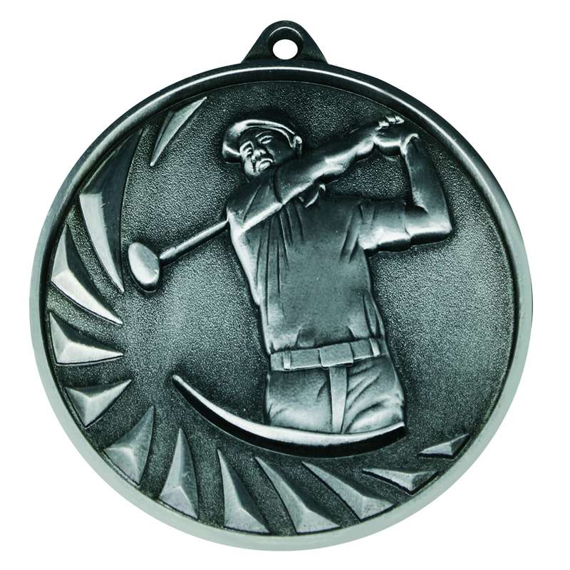 Bronze 70mm Male Golf Medal – Silver