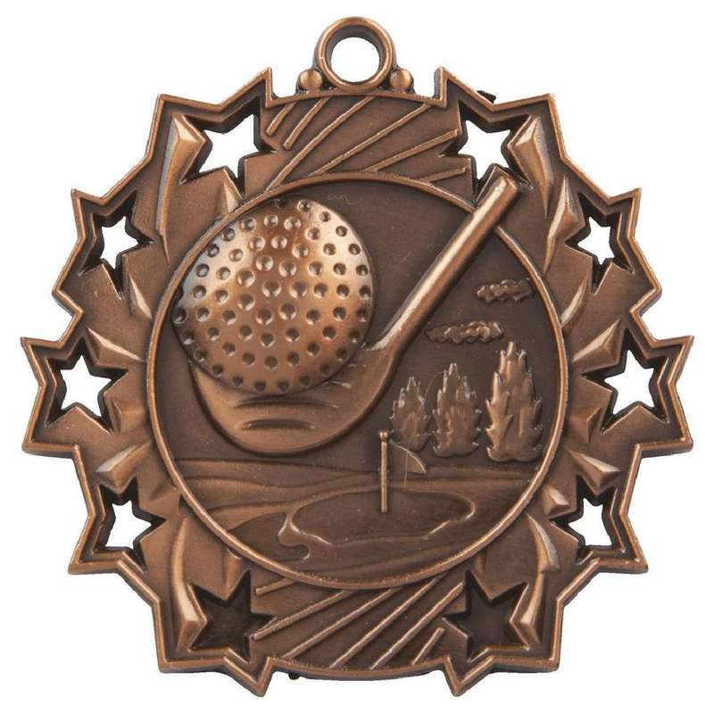 Gold 70mm Male Golf Medal – Bronze