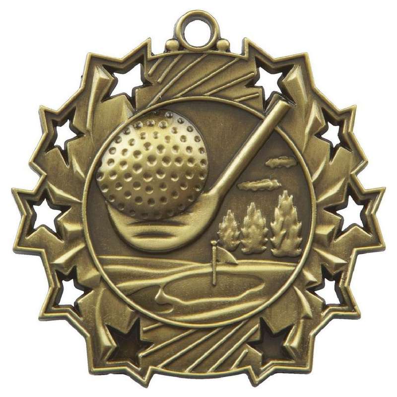 Silver 70mm Male Golf Medal – Gold