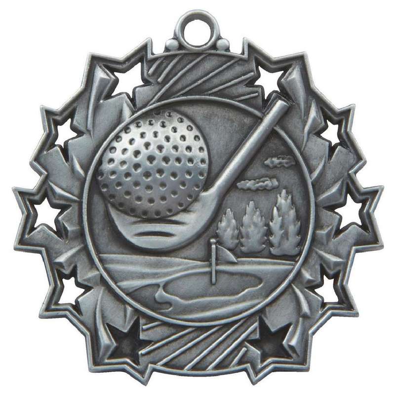 Bronze 70mm Male Golf Medal – Silver