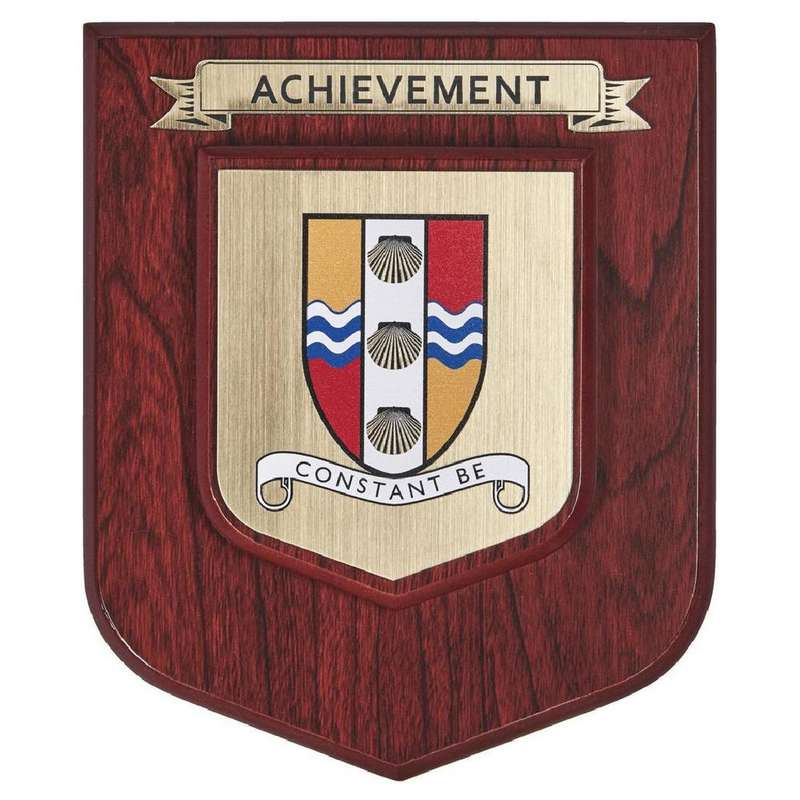 Mahogany Heraldic Shield – 1 Scroll – Dark Wood