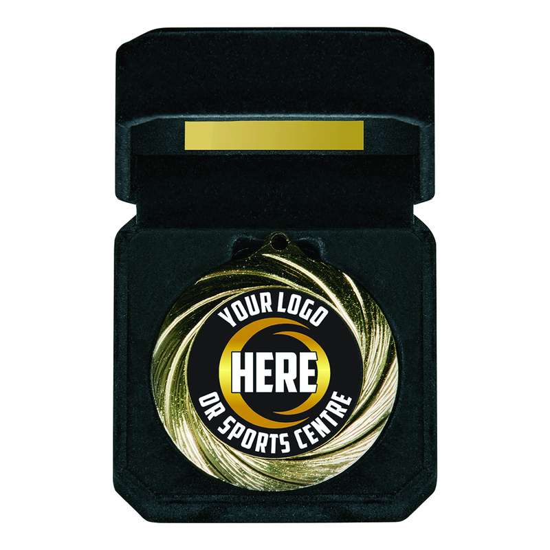 Personalised 70mm Heavy Medal in Case – Gold