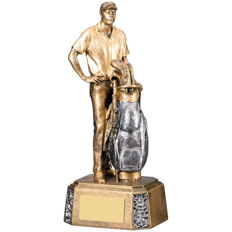 MALE GOLFER WITH BAG