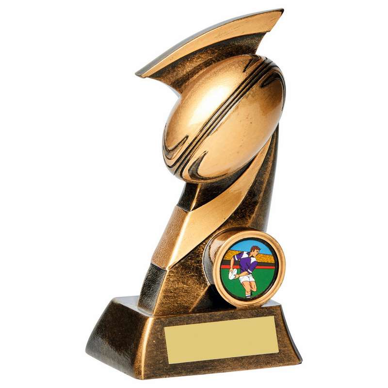Antique Gold “Scimitar” Rugby Ball Resin – Ant Gold