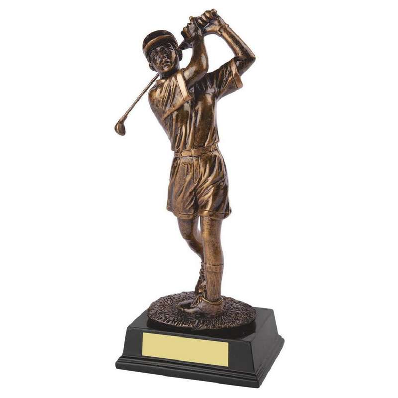 Antique Gold Resin Female Golfer – Ant Gold