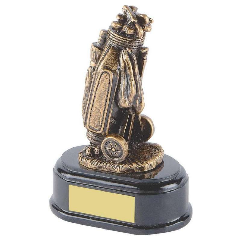 Antique Gold Resin Golf Bag Trophy – Ant Gold