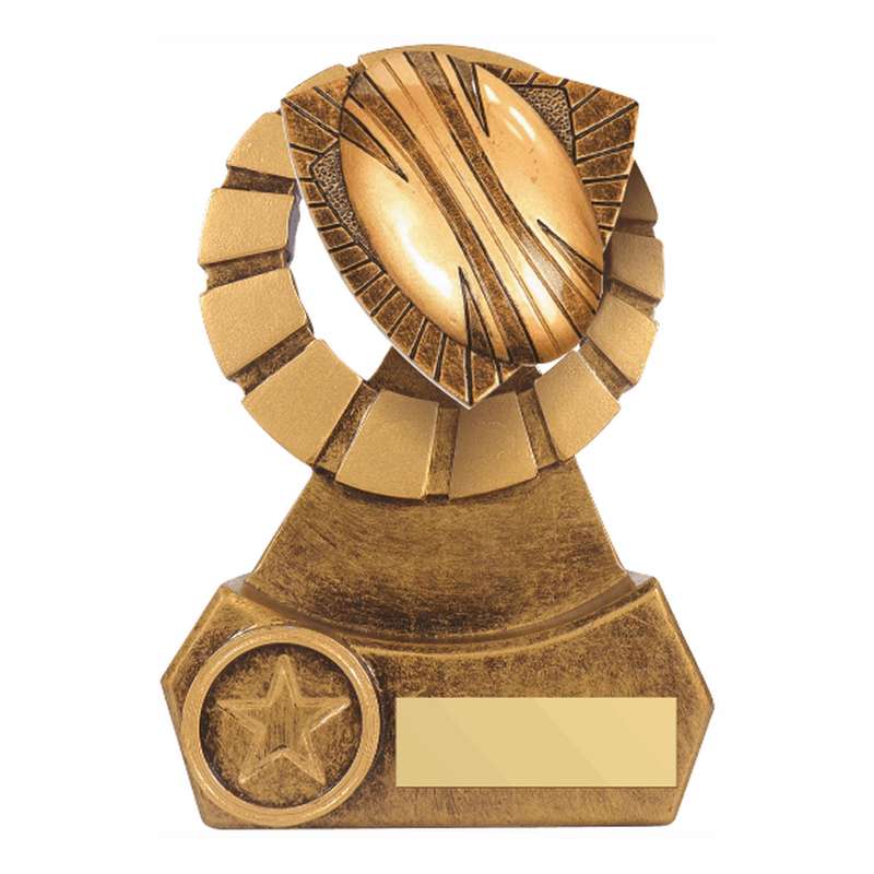 Antique Gold Resin Rugby Ball Award – Ant Gold