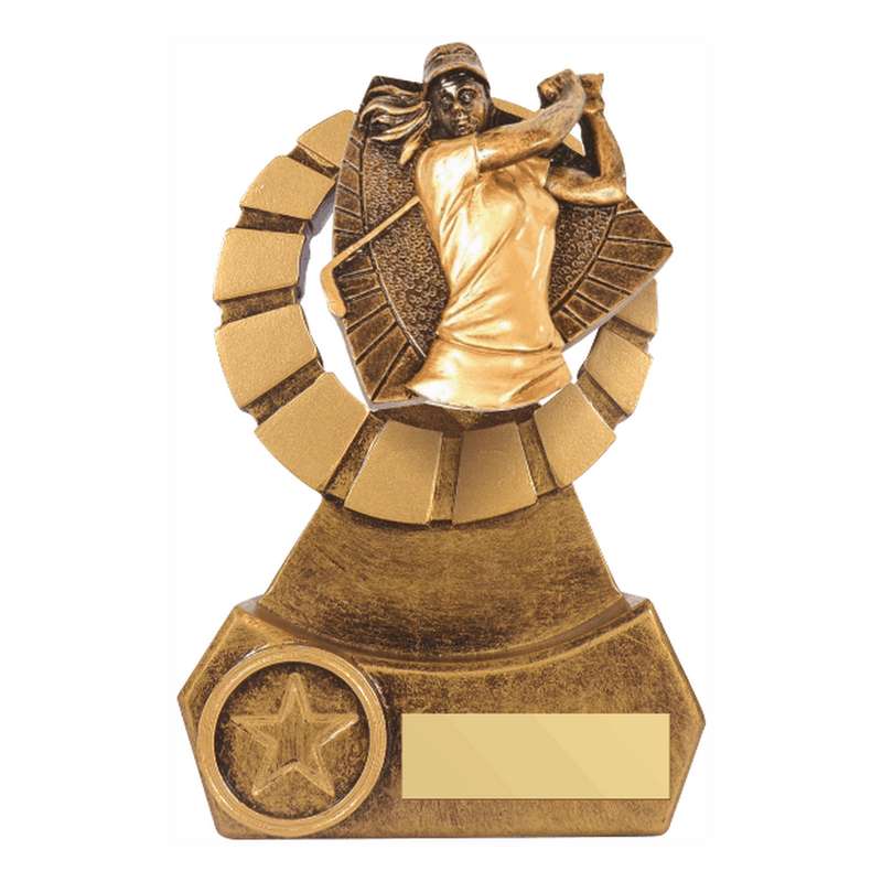 Antique Gold Resin Golf Female Award – Ant Gold
