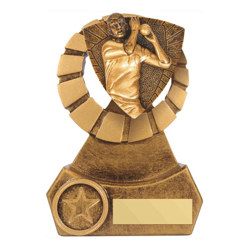 Antique Gold Resin Cricket Bowler Award – Ant Gold