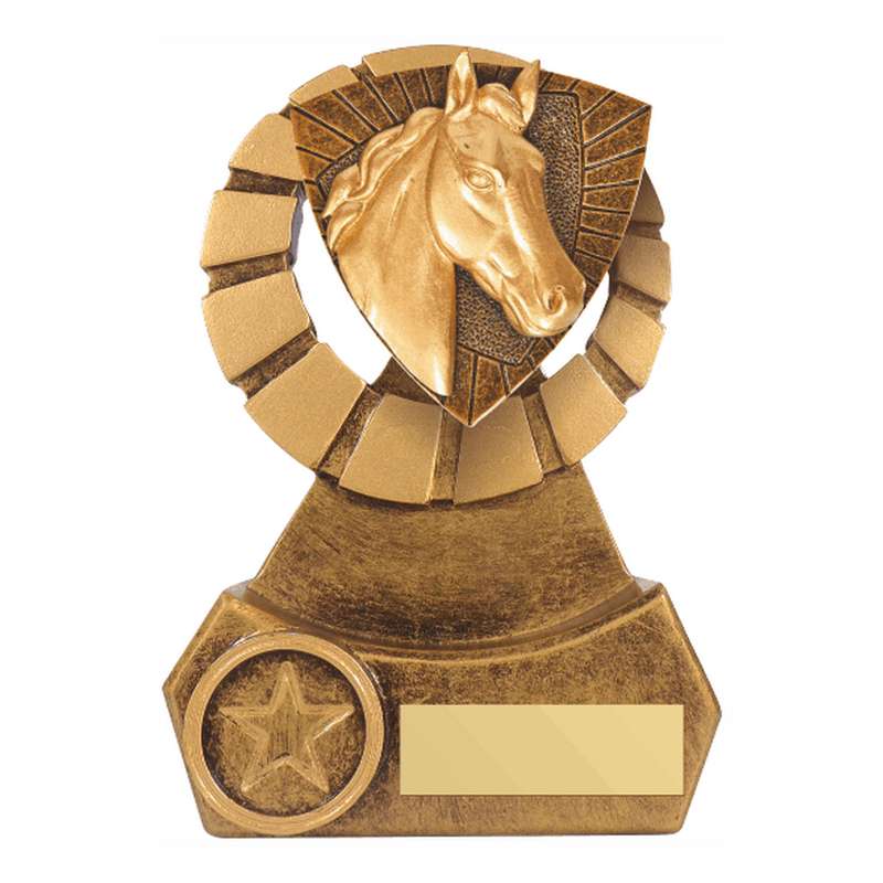 Antique Gold Resin Horse Award – Ant Gold