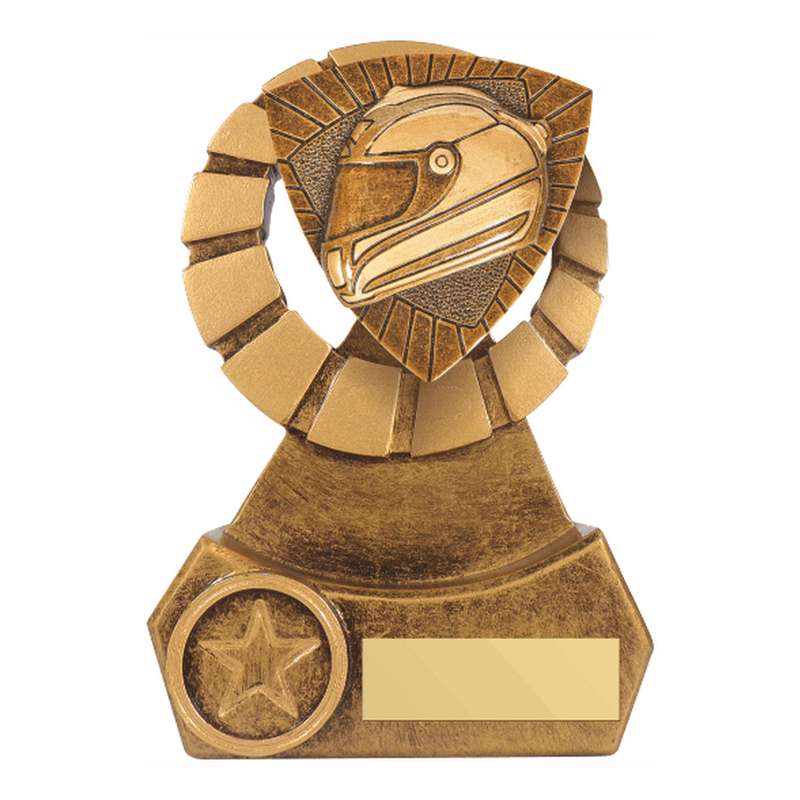 Antique Gold Resin Motor Sport Helmet Award – Ant Gold