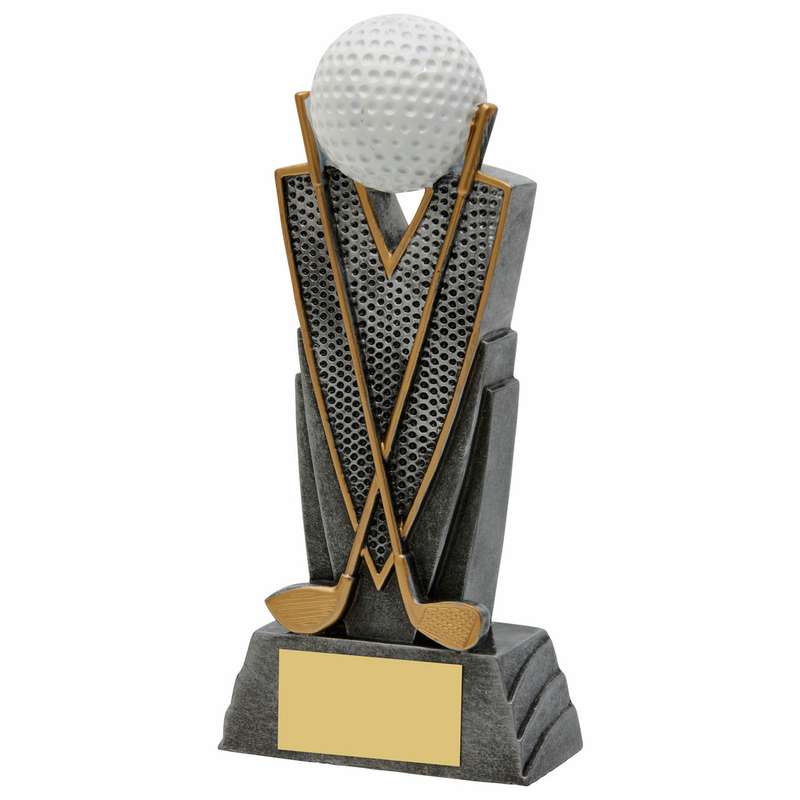 Antique Silver Resin Golf Ball/Clubs Award – Ant Silver