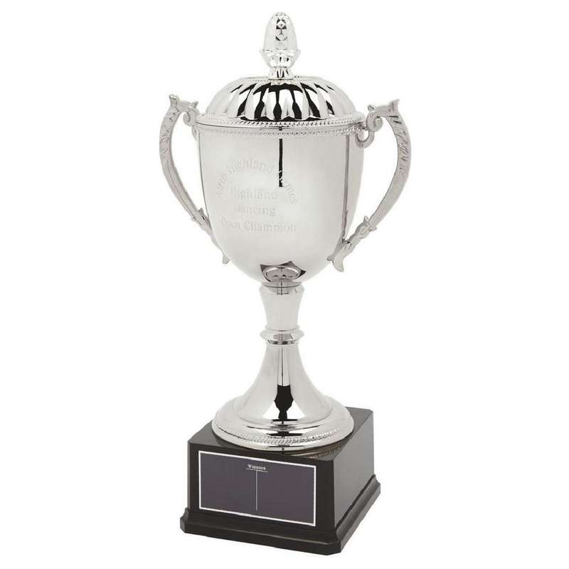 Classic Nickel Plated Cup with Lid – Silver