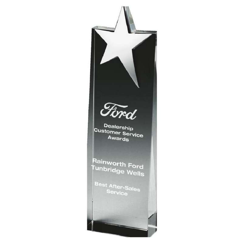 Crystal Wedge with Silver Star – Clear