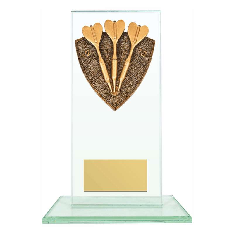 Jade Glass Stand with Resin Darts Trim – Clear