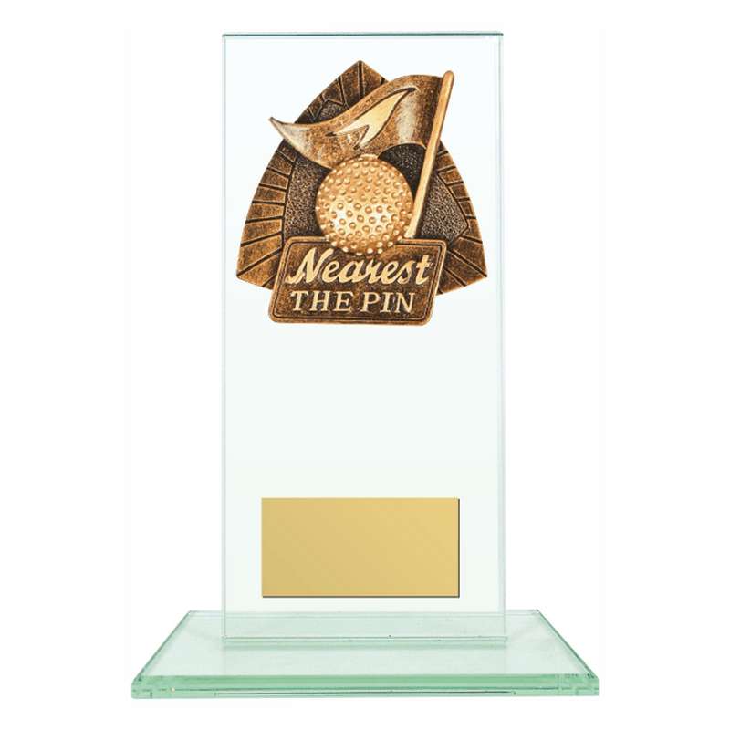 Jade Glass Stand with Resin Golf Nearest the Pin Trim – Clear