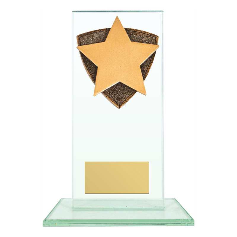 Jade Glass Stand with Resin Star Trim – Clear