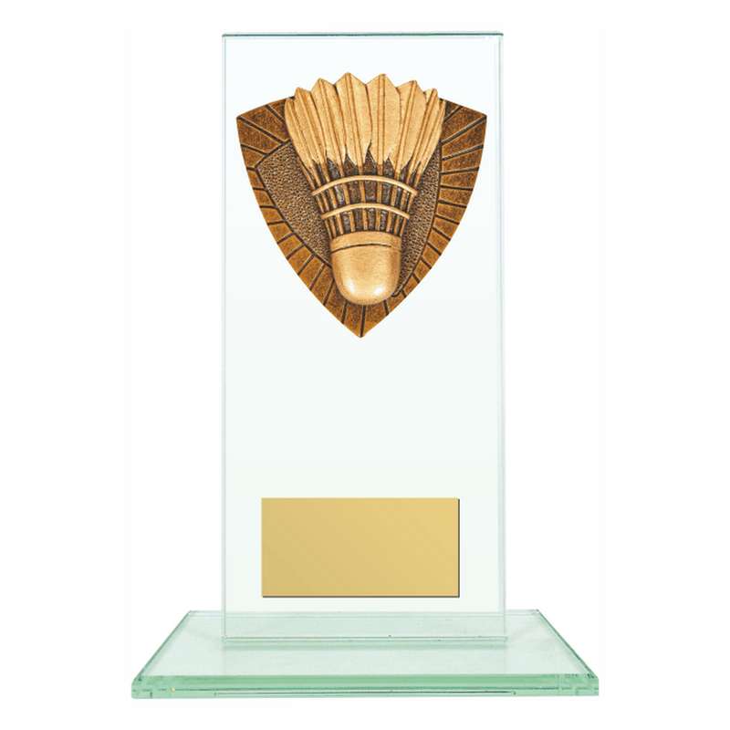 Jade Glass Stand with Resin Badminton Trim – Clear