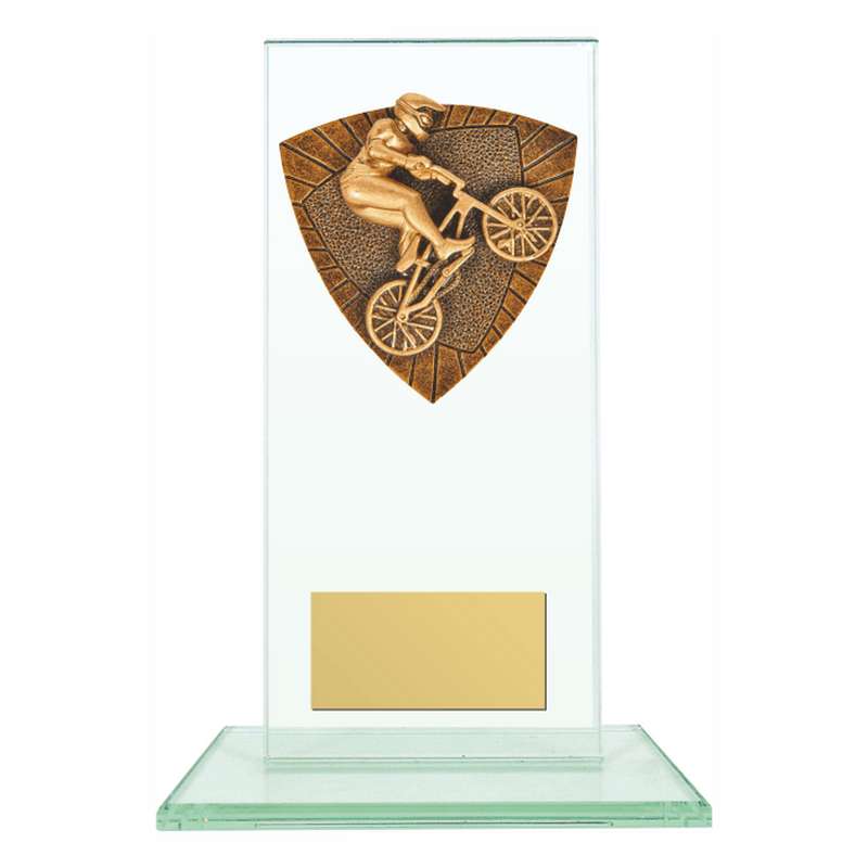 Jade Glass Stand with Resin BMX Trim – Clear