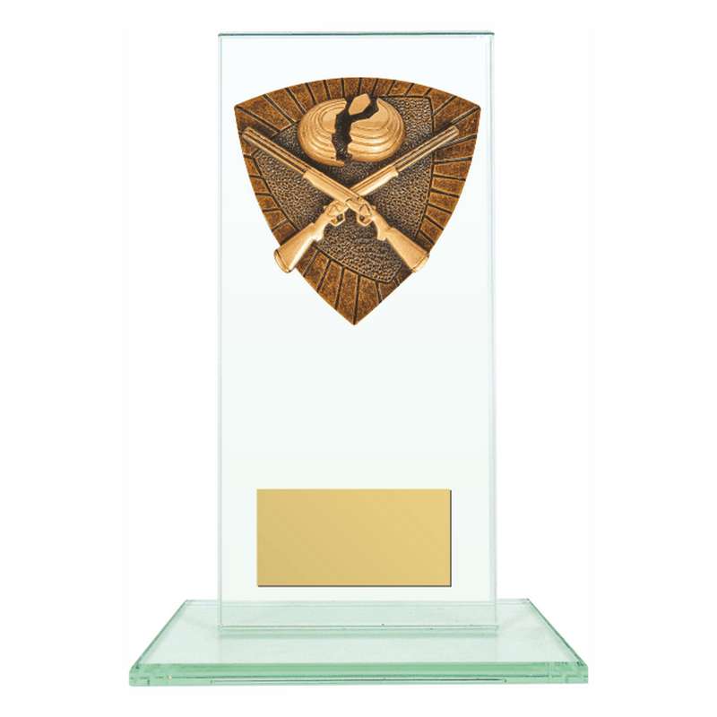 Jade Glass Stand with Resin Clayshoot Trim – Clear