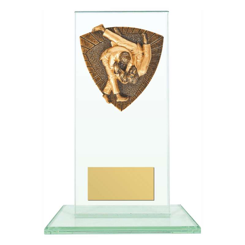 Jade Glass Stand with Resin Judo Trim – Clear